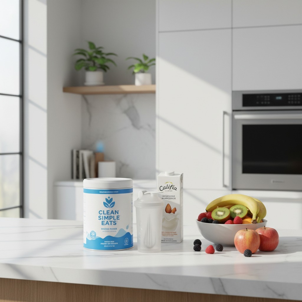Clean Simple Eats protein powder tub