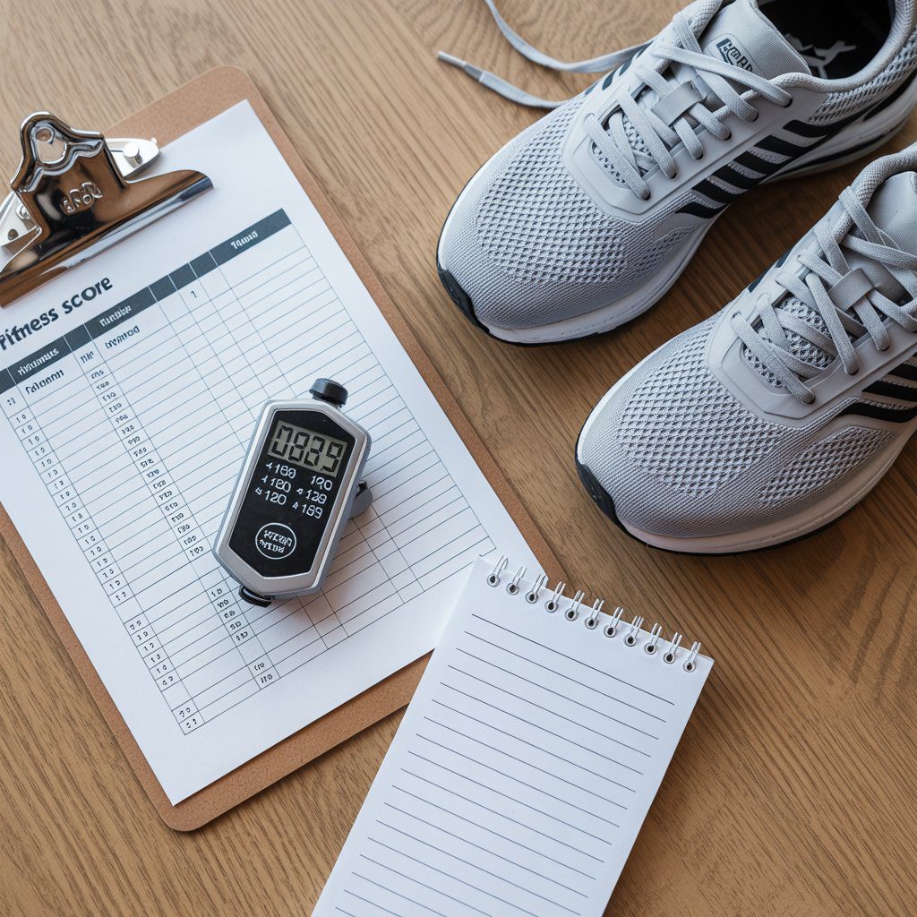 Army Fitness Test score sheet and stopwatch representing AFT scoring standards and passing requirements
