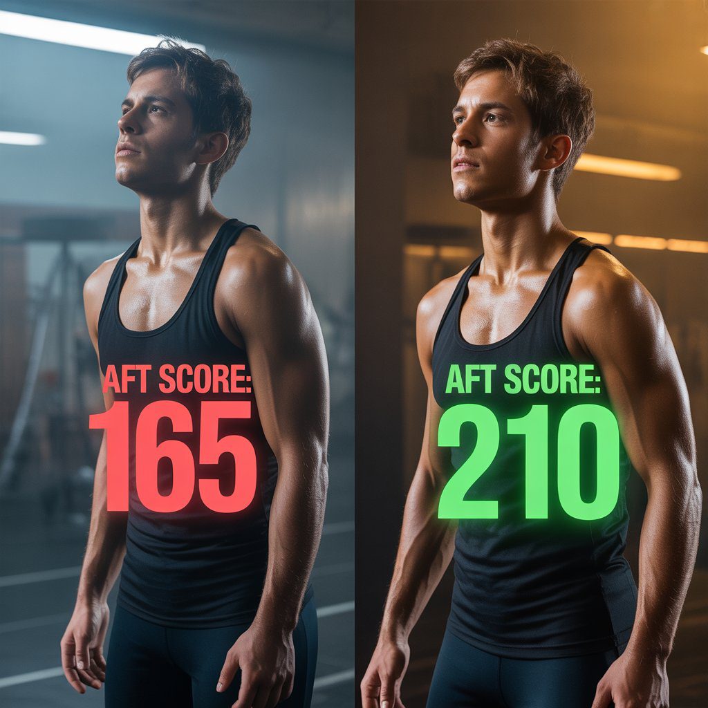before and after fitness progress comparison using aft socring calculator score tracking